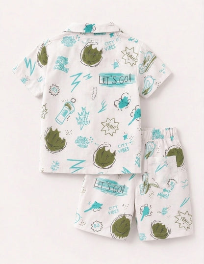 Jungle Safari Coord Set – Boys Cotton Summer Co-Ord Set