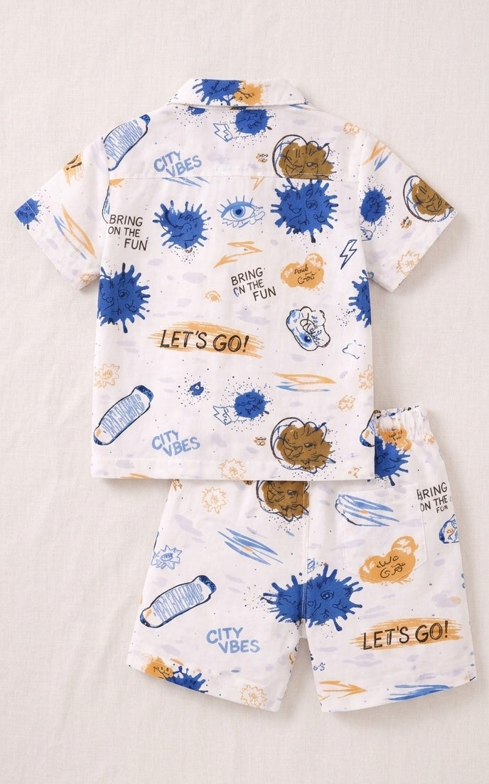 Jungle Adventure & City Vibes Combo Set – Boys Cotton Summer Co-Ord Pack
