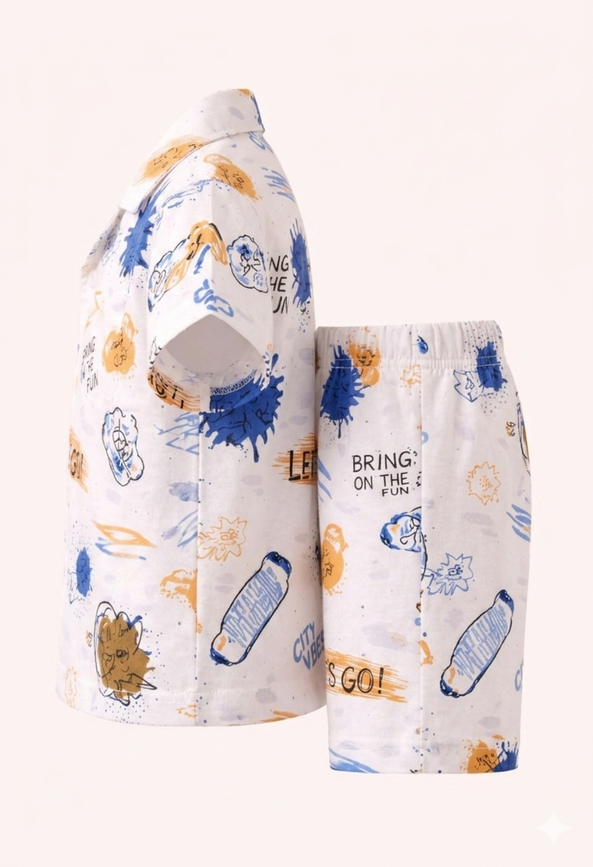 Jungle Adventure & City Vibes Combo Set – Boys Cotton Summer Co-Ord Pack