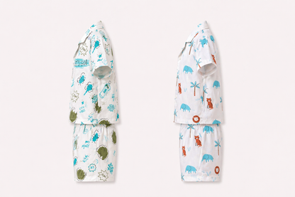 Jungle Safari Coord Set – Boys Cotton Summer Co-Ord Set