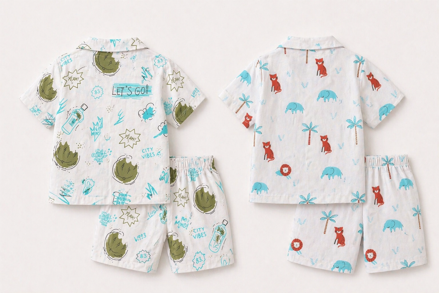 Jungle Safari Coord Set – Boys Cotton Summer Co-Ord Set