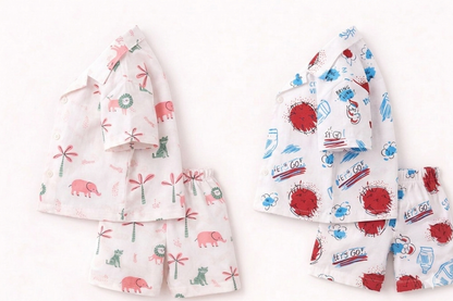 Candy Safari & City Pop Combo Set – Boys Cotton Summer Co-Ord Pack