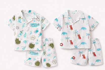 Jungle Safari Coord Set – Boys Cotton Summer Co-Ord Set