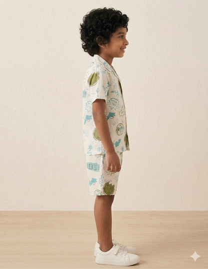 Jungle Safari Coord Set – Boys Cotton Summer Co-Ord Set