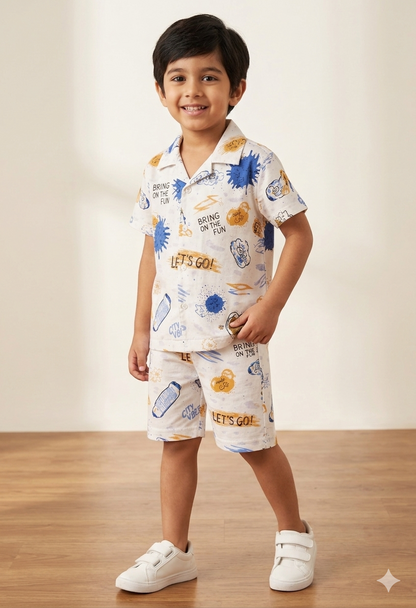 Jungle Adventure & City Vibes Combo Set – Boys Cotton Summer Co-Ord Pack