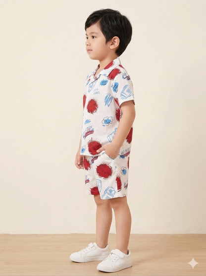 Candy Safari & City Pop Combo Set – Boys Cotton Summer Co-Ord Pack
