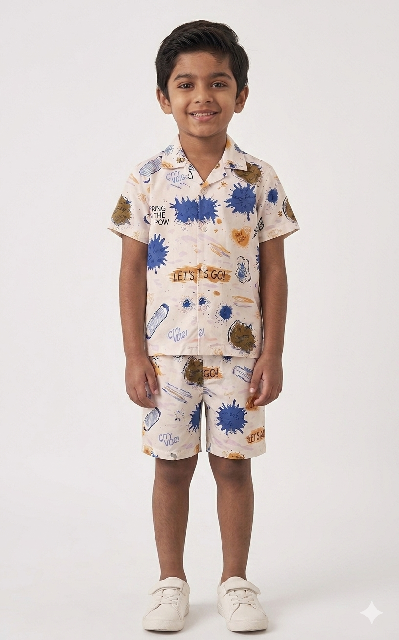 Jungle Adventure & City Vibes Combo Set – Boys Cotton Summer Co-Ord Pack