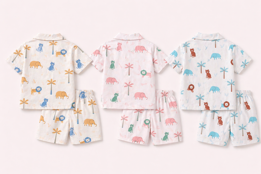Safari Friends Cotton Co-Ord Combo Pack – Boys Summer Wear (Pack of 3)