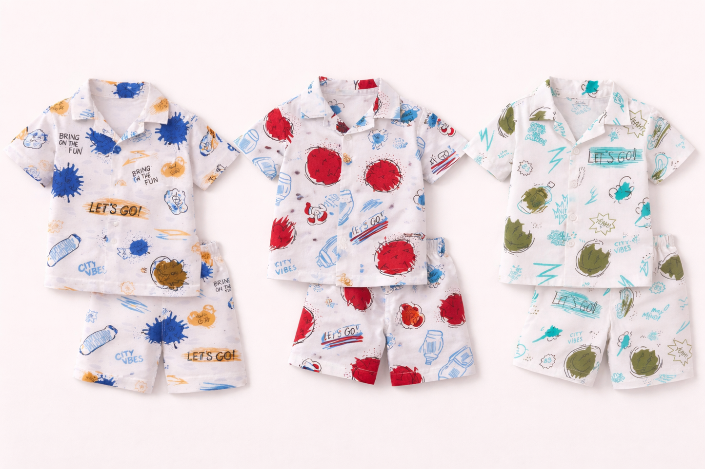 Ultimate Summer Co-Ord Combo Pack – Boys Cotton Co-Ord Set (Pack of 3)