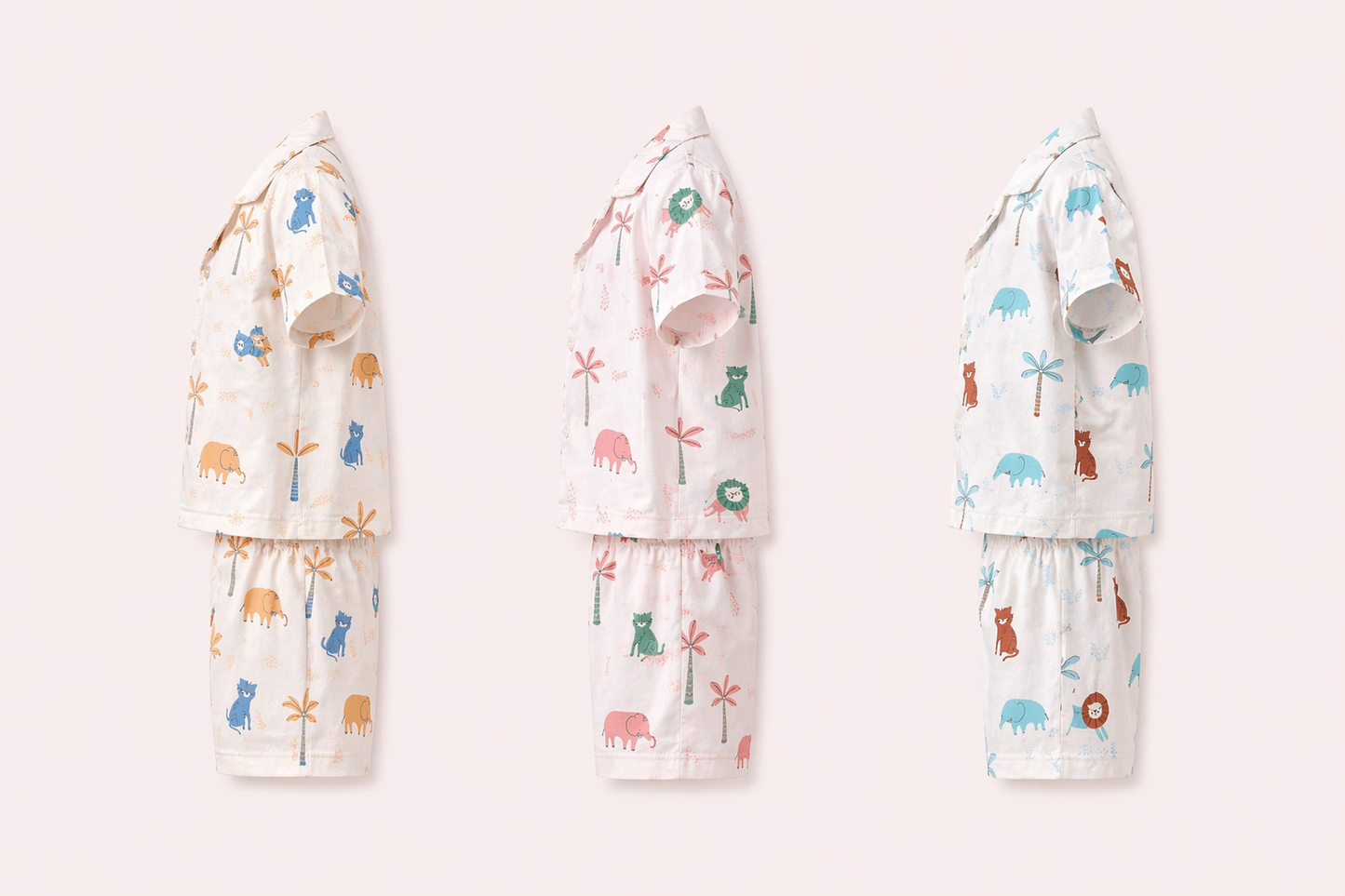 Safari Friends Cotton Co-Ord Combo Pack – Boys Summer Wear (Pack of 3)