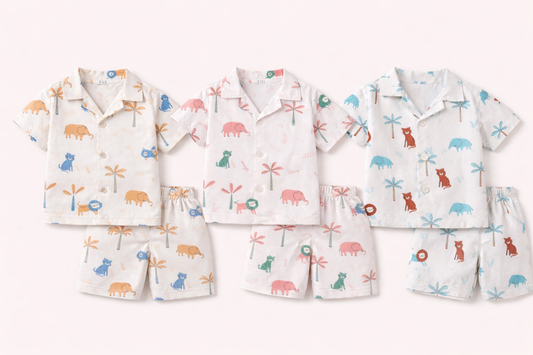 Safari Friends Cotton Co-Ord Combo Pack – Boys Summer Wear (Pack of 3)